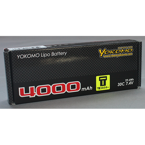 YOKOMO YB-L400CT Lipo 7.4V 4000mAh ストレートパック バッテリー(T 型プラグ)