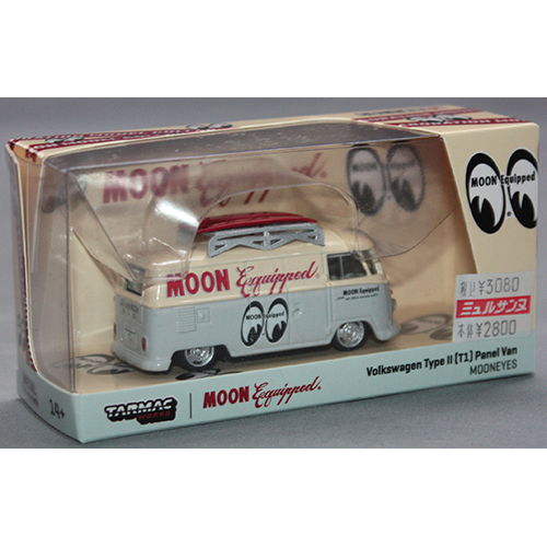 Tarmac Works 1/64 Volkswagen Type II (T1) Panel Van Mooneyes with Roof Rack and Surfboard