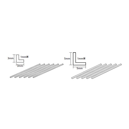 タミヤ 透明プラ材5mmL形棒(5本入)