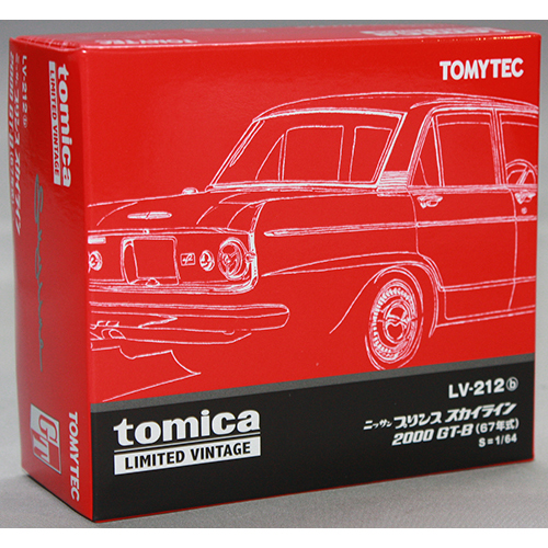 トミーテック 1/64 TLV-212b ニッサンプリンス スカイライン 2000GT-B (赤) 67年式