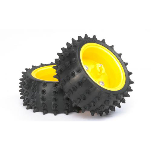 タミヤ 楽しい工作シリーズ ピンスパイクタイヤセット(65mm径)