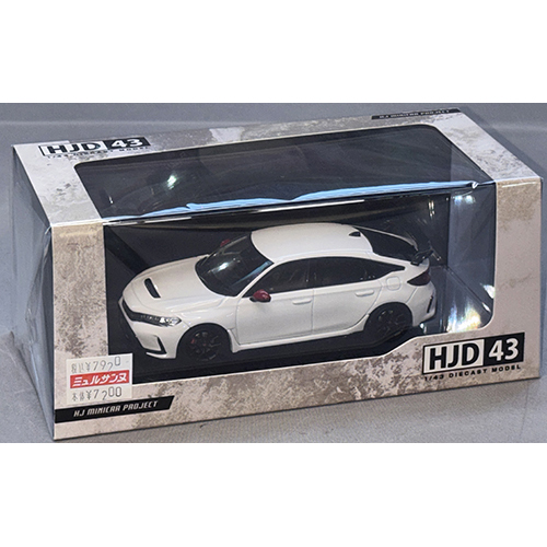 ホビージャパン 1/43 ホンダ シビック TYPE R (FL5) RACING BLACK Package 純正オプション装着車 チャンピオンシップホワイト