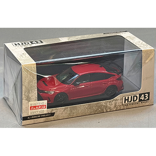 ホビージャパン 1/43 ホンダ シビック TYPE R (FL5) RACING BLACK Package フレイムレッド