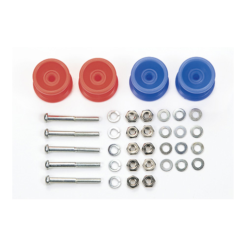 タミヤ 2段低摩擦プラローラーセット(赤・青13-12mm)